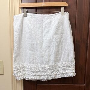 Tommy Bahama White Ruffle Mini Skirt
